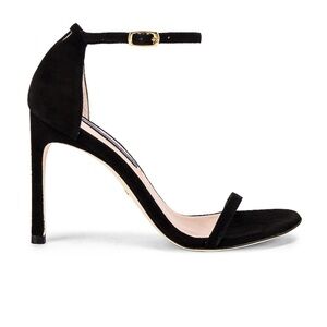 Stuart Weitzman Nudistsong Heel in Black Suede
